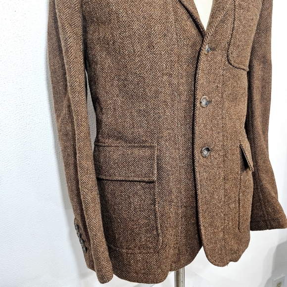 Rugby Ralph Lauren Textured Brown Blazer Suit Jacket - Picture 14 of 16